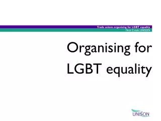Organising for LGBT equality
