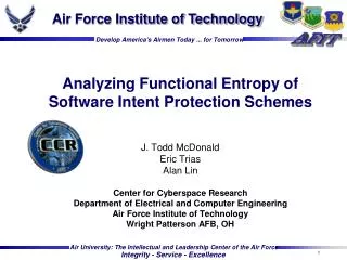 Analyzing Functional Entropy of Software Intent Protection Schemes