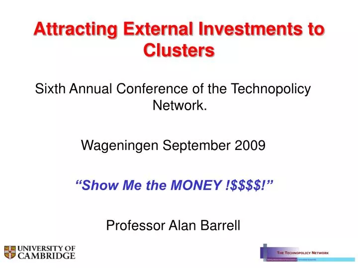 attracting external investments to clusters