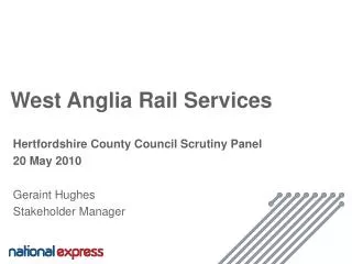 West Anglia Rail Services