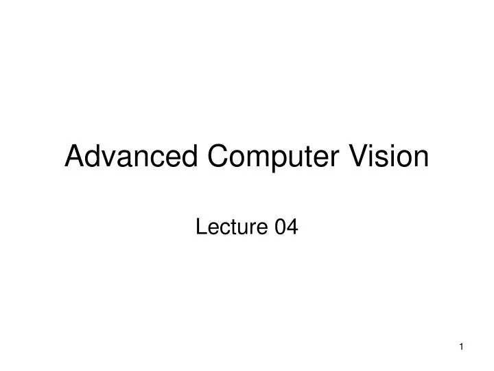 advanced computer vision