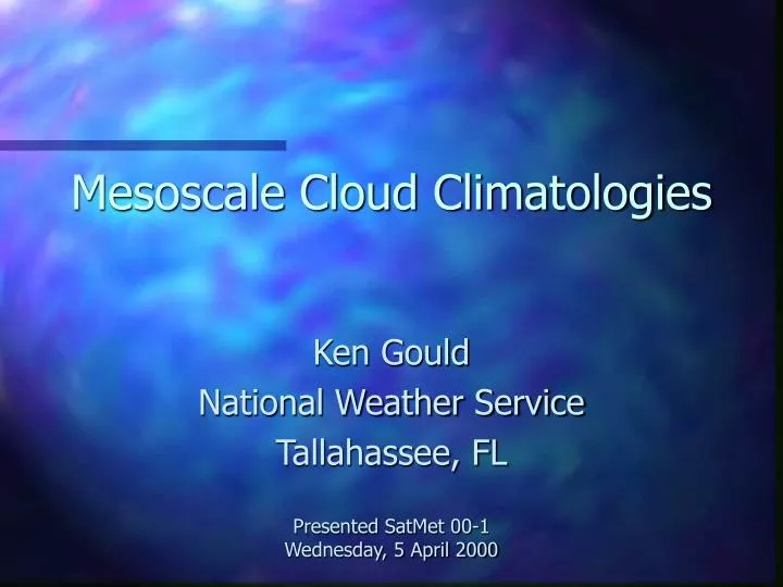 mesoscale cloud climatologies