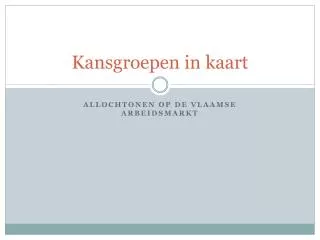 kansgroepen in kaart