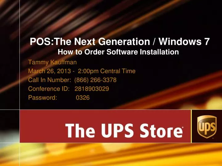 pos the next generation windows 7 how to order software installation