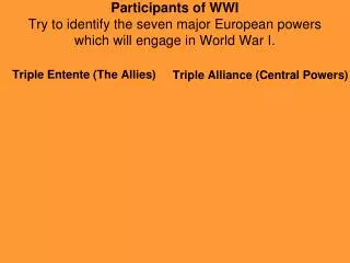 Triple Entente (The Allies)