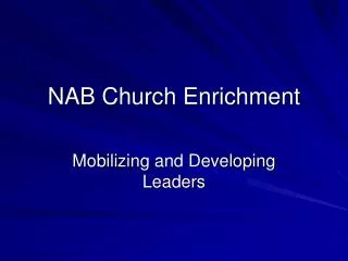 NAB Church Enrichment