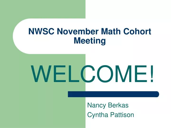 nwsc november math cohort meeting