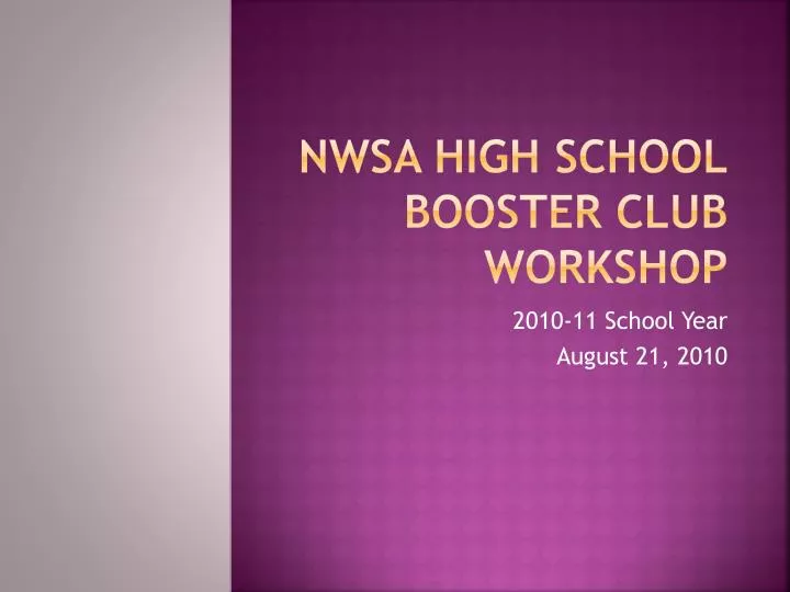 nwsa high school booster club workshop