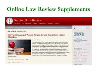 Online Law Review Supplements