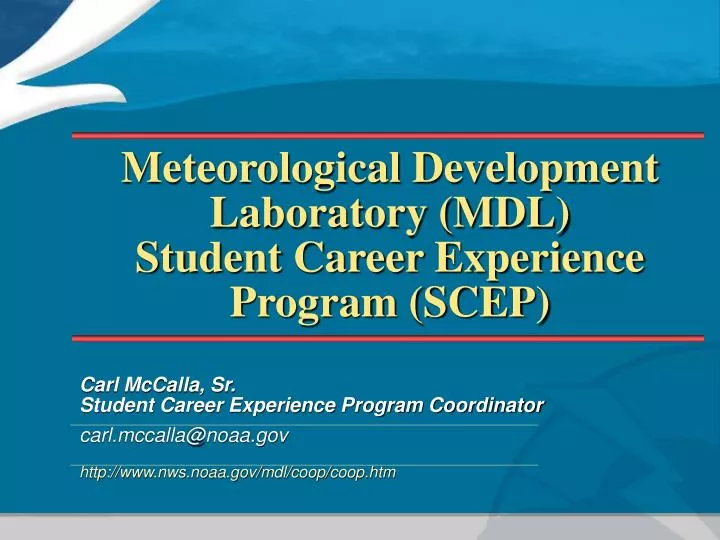 meteorological development laboratory mdl student career experience program scep