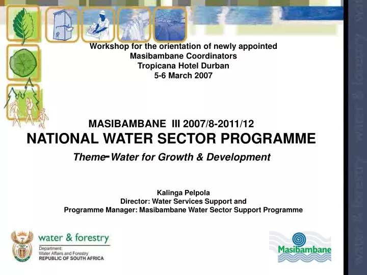 masibambane iii 2007 8 2011 12 national water sector programme theme water for growth development
