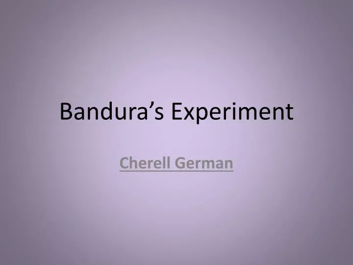 bandura s experiment