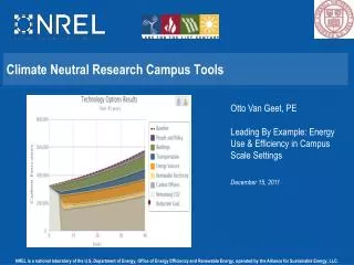 Climate Neutral Research Campus Tools