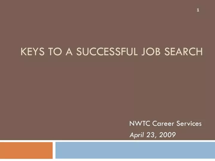 keys to a successful job search