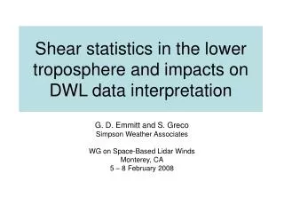 Shear statistics in the lower troposphere and impacts on DWL data interpretation