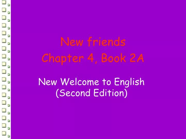 new welcome to english second edition