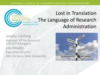 Lost in Translation The Language of Research Administration