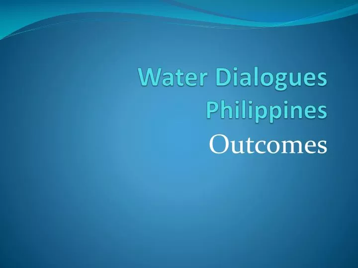 water dialogues philippines