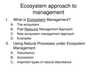 Ecosystem approach to management