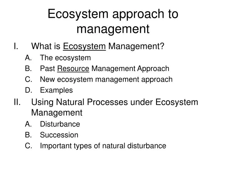 ecosystem approach to management