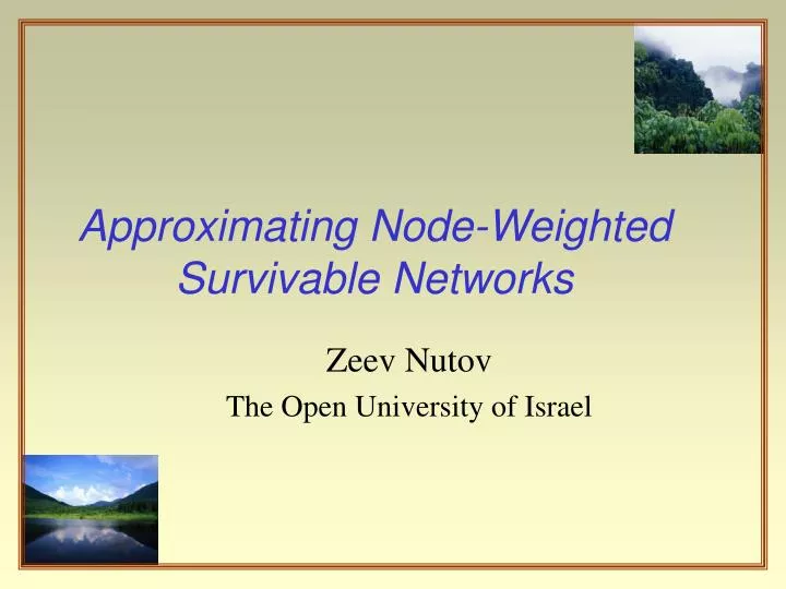 approximating node weighted survivable networks