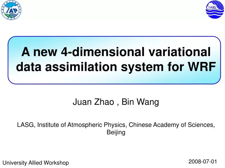 a new 4 dimensional variational data assimilation system for wrf