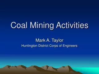 Coal Mining Activities