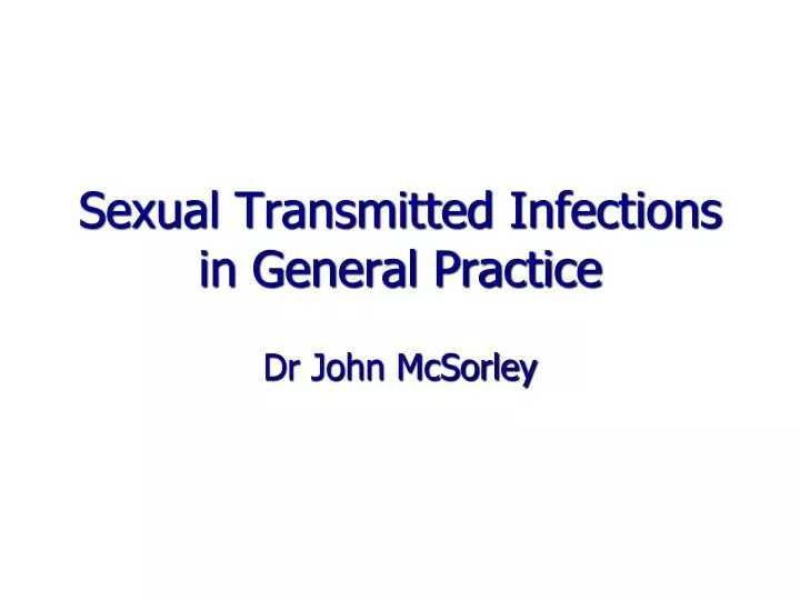 sexual transmitted infections in general practice