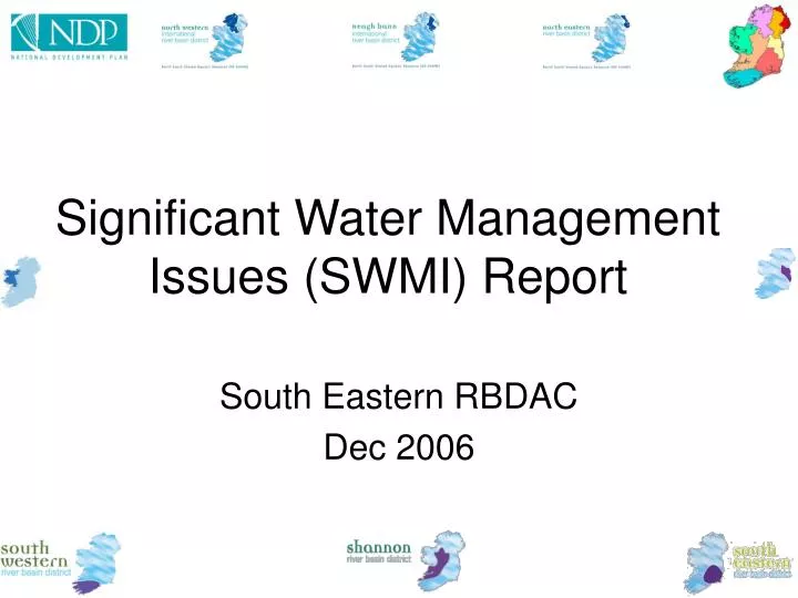 significant water management issues swmi report