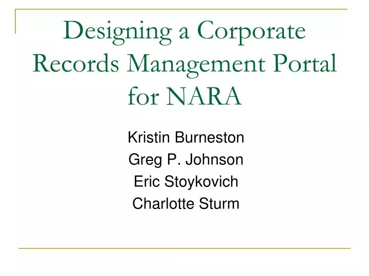 designing a corporate records management portal for nara