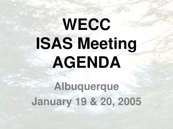 wecc isas meeting agenda
