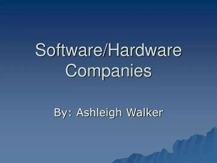 software hardware companies