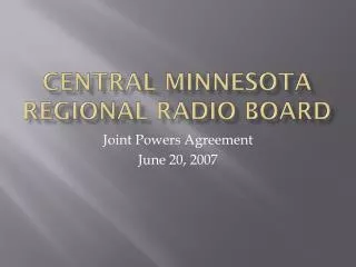 Central Minnesota Regional Radio Board