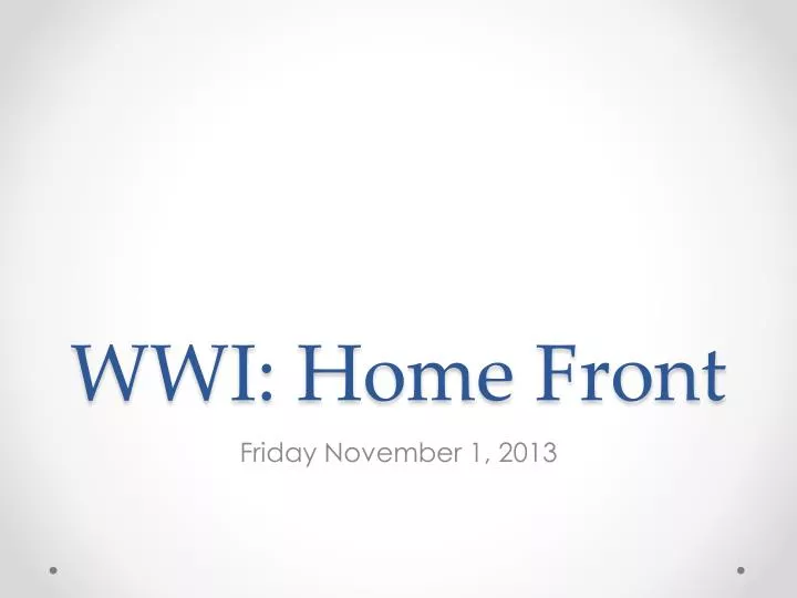 wwi home front