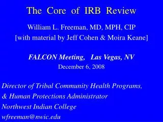 The Core of IRB Review