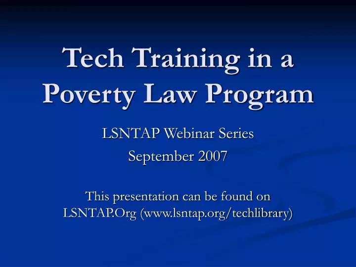 tech training in a poverty law program