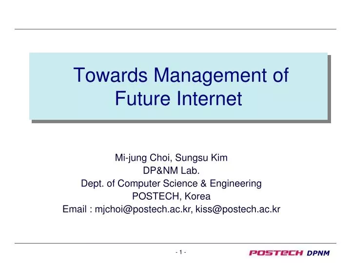 towards management of future internet