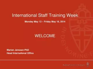 International Staff Training Week