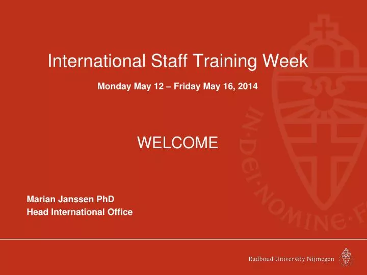 international staff training week