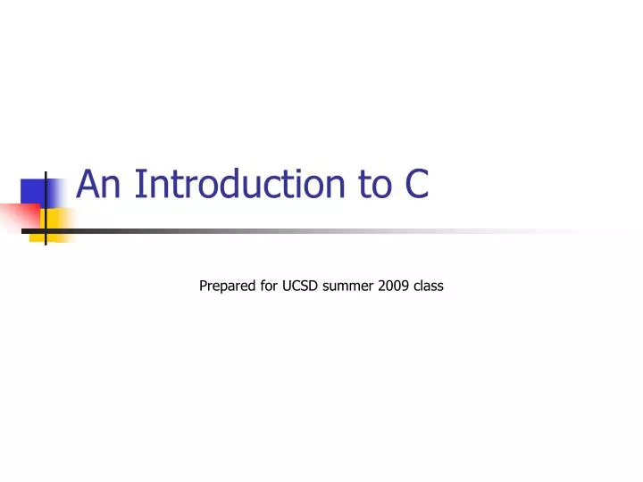 an introduction to c