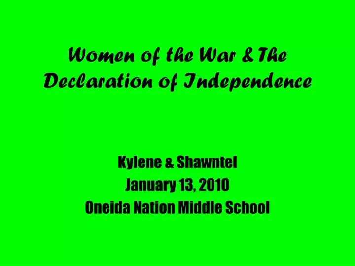 women of the war the declaration of independence