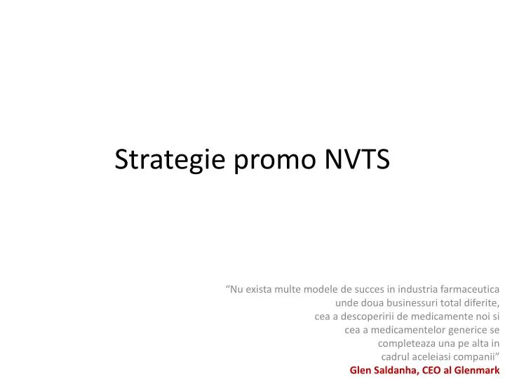 strategie promo nvts