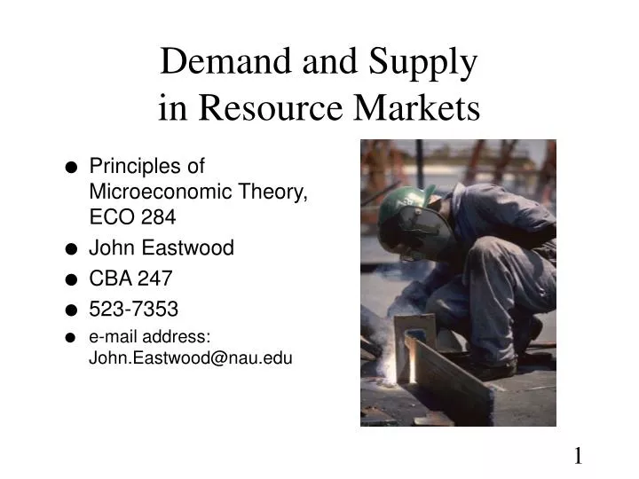 demand and supply in resource markets