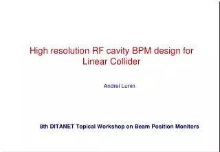 High resolution RF cavity BPM design for Linear Collider