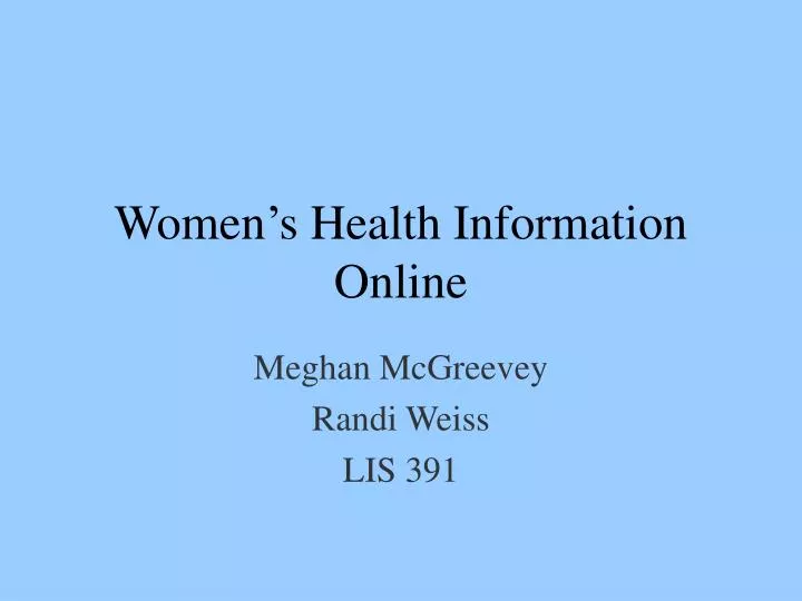 women s health information online