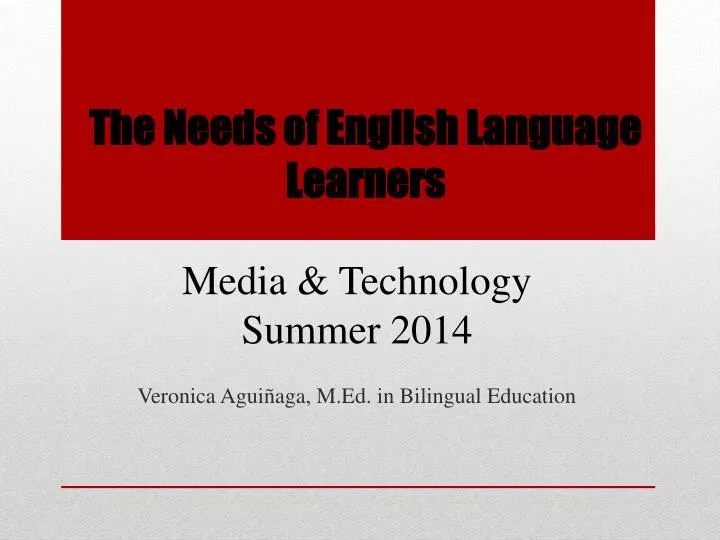 the needs of english language learners