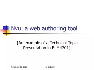 Nvu: a web authoring tool
