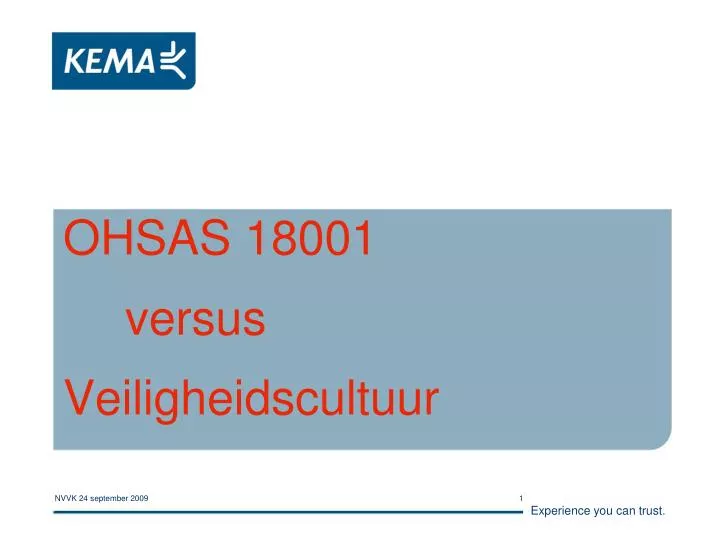 ohsas 18001 versus veiligheidscultuur