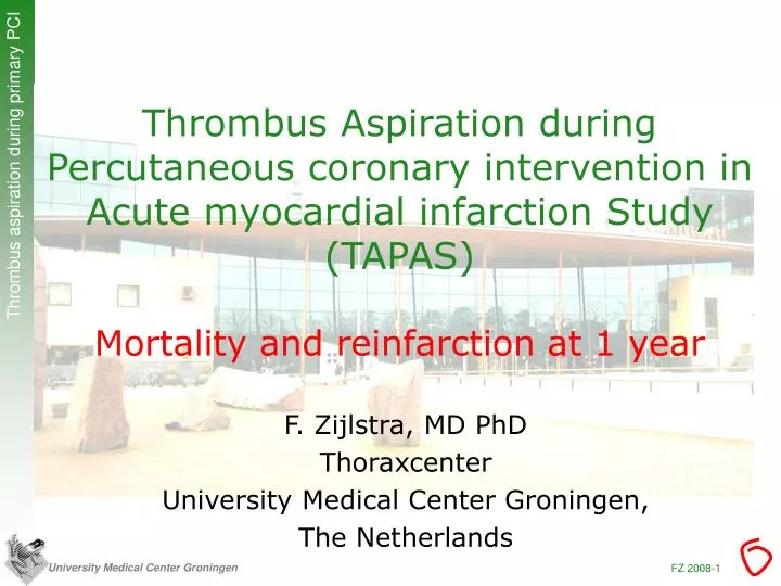 f zijlstra md phd thoraxcenter university medical center groningen the netherlands