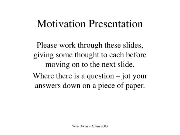 motivation presentation